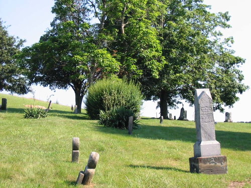 View of cemetery stones