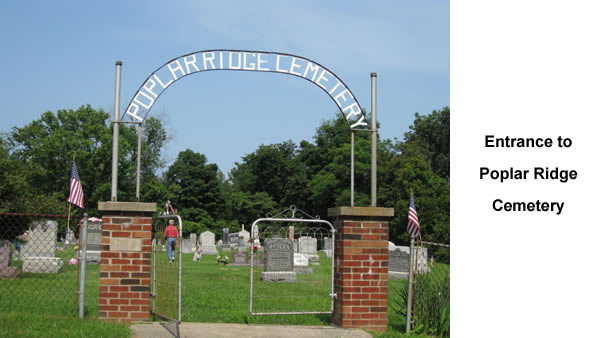 Entrance to Poplalr Ridge Cemetery