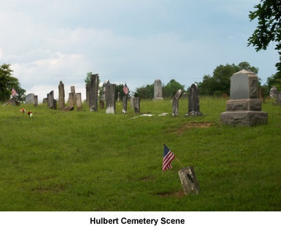 Closeup scene of Hulbert Cemetery