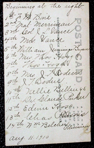 Handwritten: names of people on photograph
