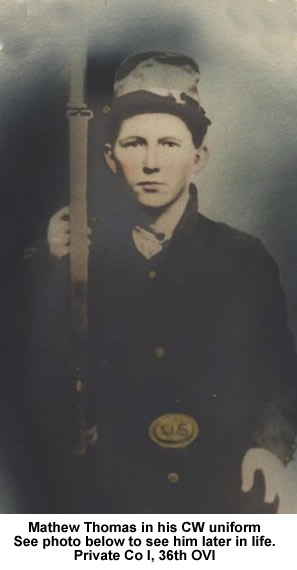 Mathew Thomas in his Civil War uniform