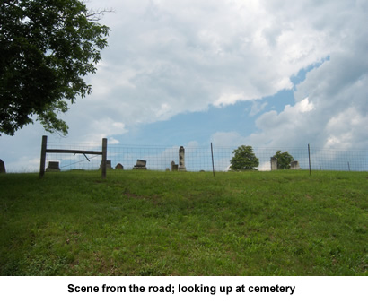 Hulbert Cemetery looking up from the road