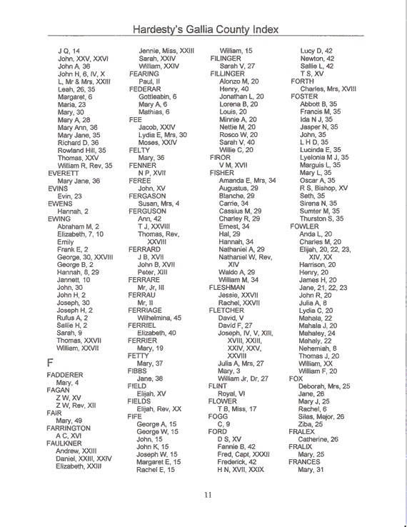 Hardesty Index Evans-Frances