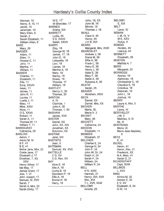 Hardesty Index Bard-Bing