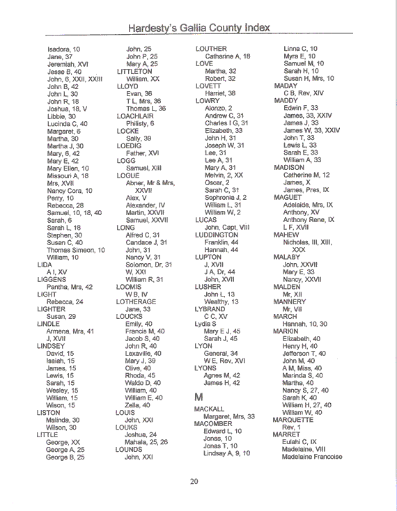 Hardesty Index Lewis-Marret